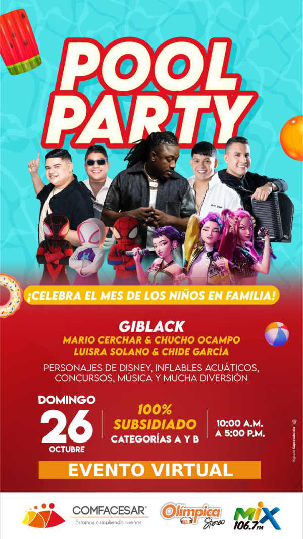 Pool party celebración día de los niños (Virtual)